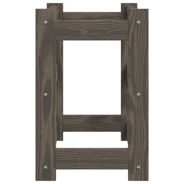 Casier à bouteilles pour 12 bouteilles gris bois pin solide – Image 2