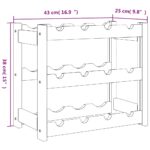 Casier à bouteilles pour 12 bouteilles gris bois pin solide – Image 5