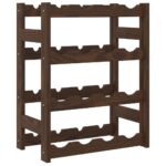Casier à bouteilles pour 16 bouteilles marron bois pin solide – Image 3