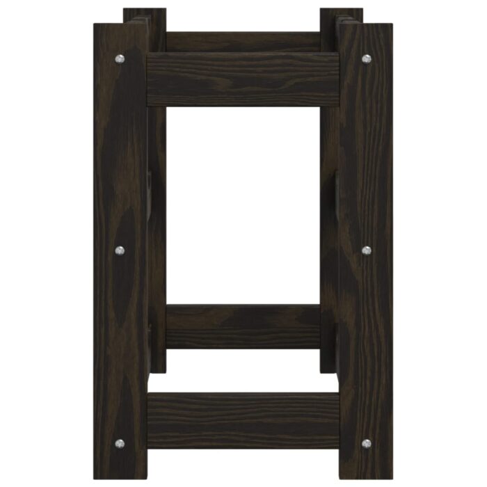 Casier à bouteilles pour 12 bouteilles noir bois pin solide – Image 2