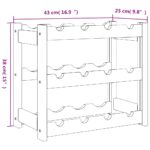 Casier à bouteilles pour 12 bouteilles noir bois pin solide – Image 5