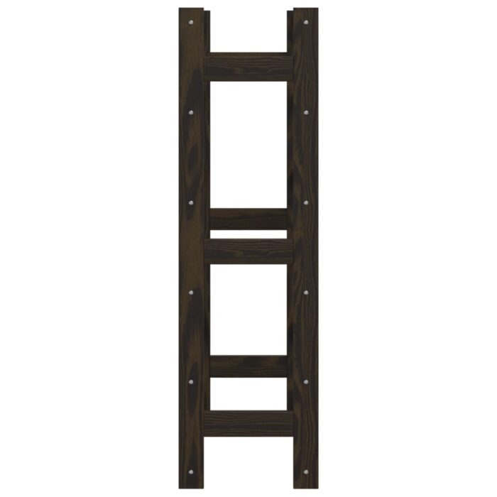 Casier à bouteilles pour 30 bouteilles noir bois pin solide – Image 2