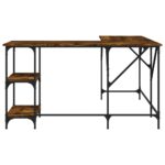 Bureau chêne fumé 139x139x75 cm bois d'ingénierie – Image 2