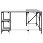 Bureau sonoma gris 139x139x75 cm bois d'ingénierie – Image 2