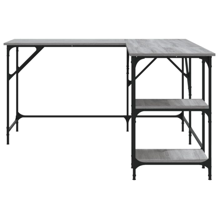 Bureau sonoma gris 139x139x75 cm bois d'ingénierie – Image 3