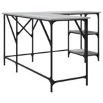Bureau sonoma gris 139x139x75 cm bois d'ingénierie – Image 4