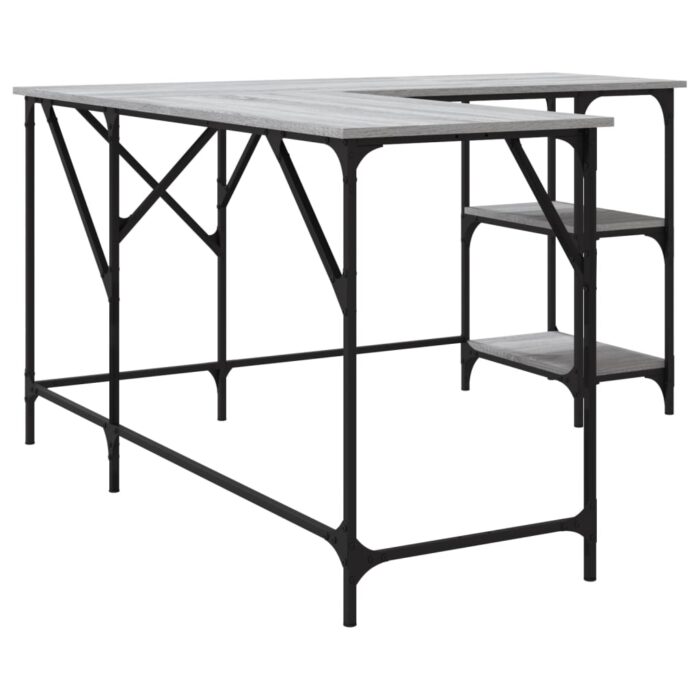 Bureau sonoma gris 139x139x75 cm bois d'ingénierie – Image 4