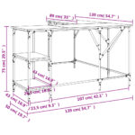 Bureau sonoma gris 139x139x75 cm bois d'ingénierie – Image 7