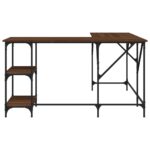 Bureau chêne marron 139x139x75 cm bois d'ingénierie – Image 2