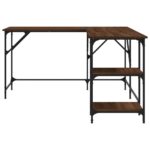 Bureau chêne marron 139x139x75 cm bois d'ingénierie – Image 3