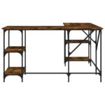 Bureau chêne fumé 139x139x75 cm bois d'ingénierie – Image 2