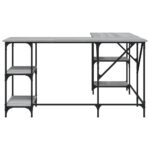 Bureau sonoma gris 139x139x75 cm bois d'ingénierie – Image 2
