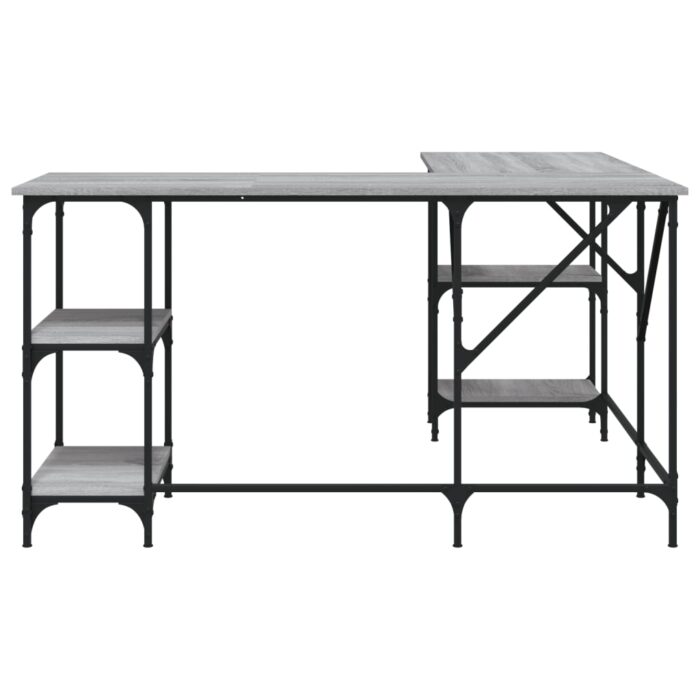 Bureau sonoma gris 139x139x75 cm bois d'ingénierie – Image 2
