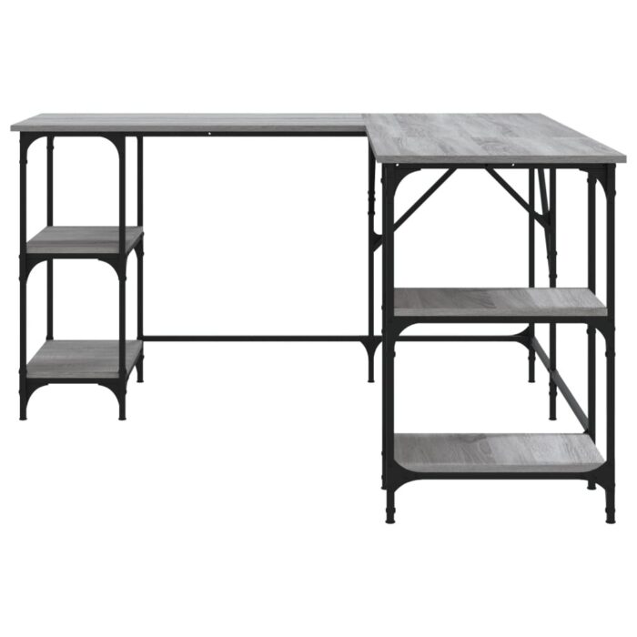 Bureau sonoma gris 139x139x75 cm bois d'ingénierie – Image 3