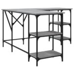 Bureau sonoma gris 139x139x75 cm bois d'ingénierie – Image 4