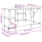 Bureau sonoma gris 139x139x75 cm bois d'ingénierie – Image 7