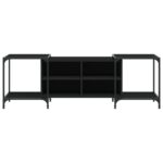 Meuble TV noir 153x37x50 cm bois d'ingénierie – Image 2