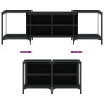 Meuble TV noir 153x37x50 cm bois d'ingénierie – Image 5