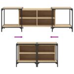 Meuble TV chêne sonoma 153x37x50 cm bois d'ingénierie – Image 5
