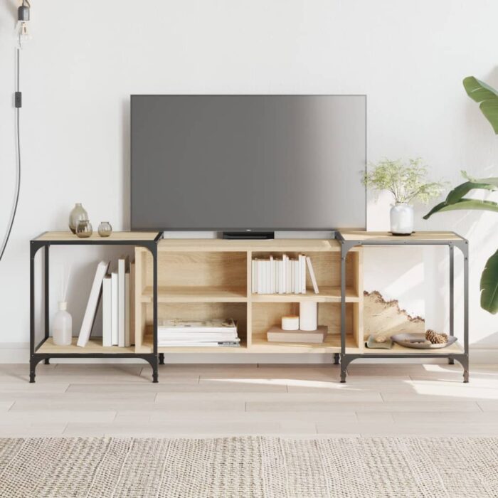 Meuble TV chêne sonoma 153x37x50 cm bois d'ingénierie – Image 1