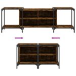 Meuble TV chêne fumé 153x37x50 cm bois d'ingénierie – Image 5