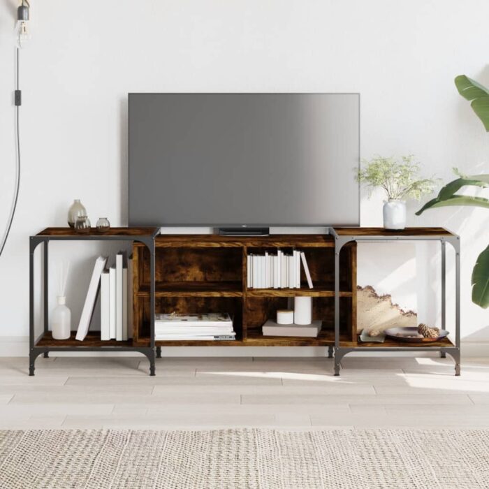Meuble TV chêne fumé 153x37x50 cm bois d'ingénierie – Image 1