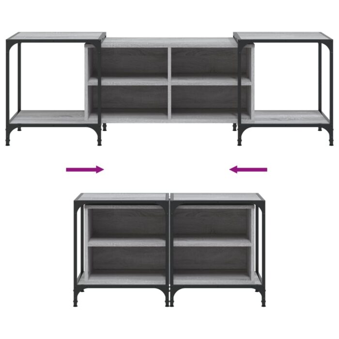 Meuble TV sonoma gris 153x37x50 cm bois d'ingénierie – Image 5