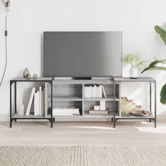 Meuble TV sonoma gris 153x37x50 cm bois d'ingénierie – Image 1