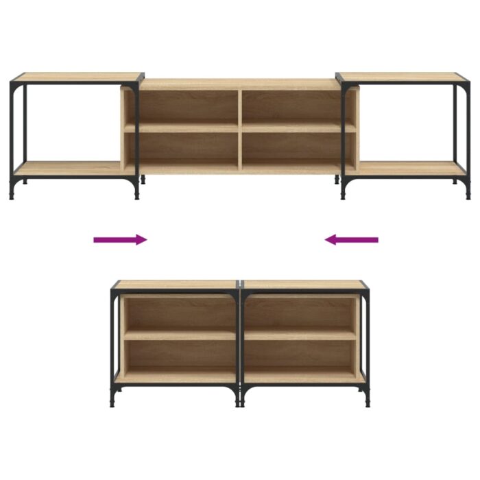 Meuble TV chêne sonoma 203x37x50 cm bois d'ingénierie – Image 5