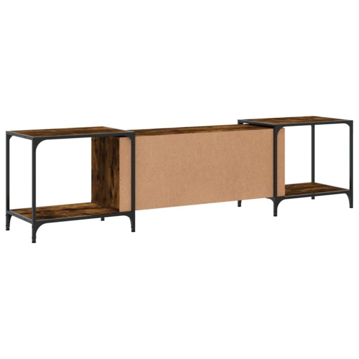 Meuble TV chêne fumé 203x37x50 cm bois d'ingénierie – Image 4