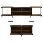 Meuble TV chêne fumé 203x37x50 cm bois d'ingénierie – Image 5