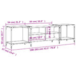Meuble TV chêne fumé 203x37x50 cm bois d'ingénierie – Image 8