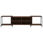 Meuble TV chêne marron 203x37x50 cm bois d'ingénierie – Image 2