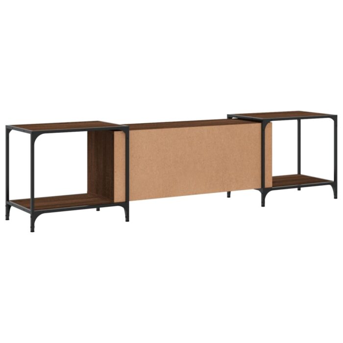 Meuble TV chêne marron 203x37x50 cm bois d'ingénierie – Image 4