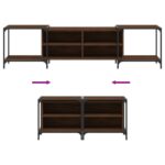 Meuble TV chêne marron 203x37x50 cm bois d'ingénierie – Image 5