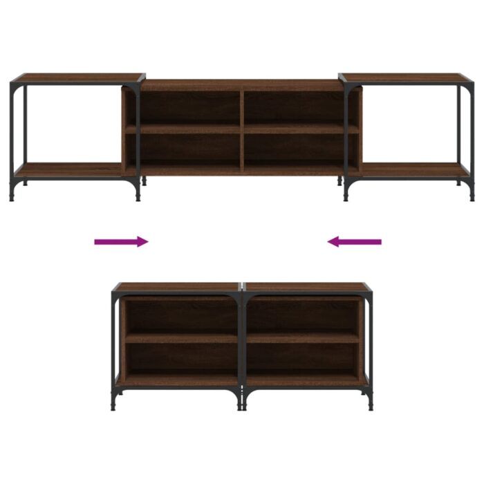 Meuble TV chêne marron 203x37x50 cm bois d'ingénierie – Image 5