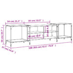 Meuble TV chêne marron 203x37x50 cm bois d'ingénierie – Image 8