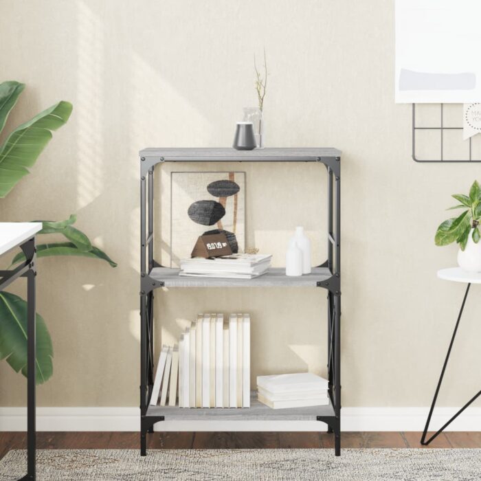 Bibliothèque à 3 niveaux sonoma gris 59x35x90,5 cm – Image 1