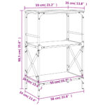 Bibliothèque à 3 niveaux chêne marron 59x35x90,5 cm – Image 7