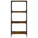 Bibliothèque 4 niveaux chêne fumé 59x35x132cm bois d'ingénierie – Image 2