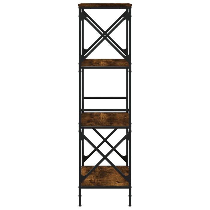 Bibliothèque 4 niveaux chêne fumé 59x35x132cm bois d'ingénierie – Image 3