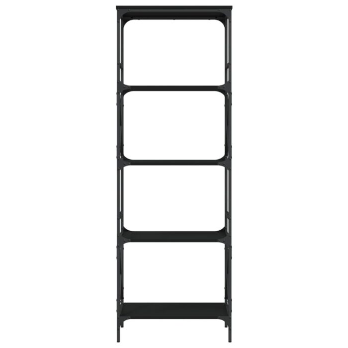Bibliothèque à 5 niveaux noir 59x35x171 cm bois d'ingénierie – Image 2