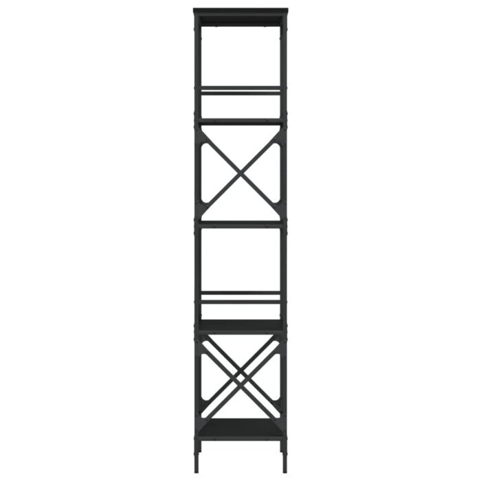 Bibliothèque à 5 niveaux noir 59x35x171 cm bois d'ingénierie – Image 3