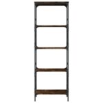 Bibliothèque à 5 niveaux chêne fumé 59x35x171 cm – Image 2