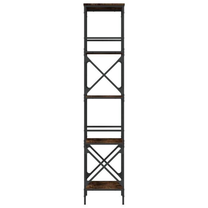 Bibliothèque à 5 niveaux chêne fumé 59x35x171 cm – Image 3