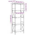 Bibliothèque à 5 niveaux chêne fumé 59x35x171 cm – Image 7