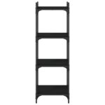 Bibliothèque à 4 niveaux noir 40x30x120 cm bois d'ingénierie – Image 2