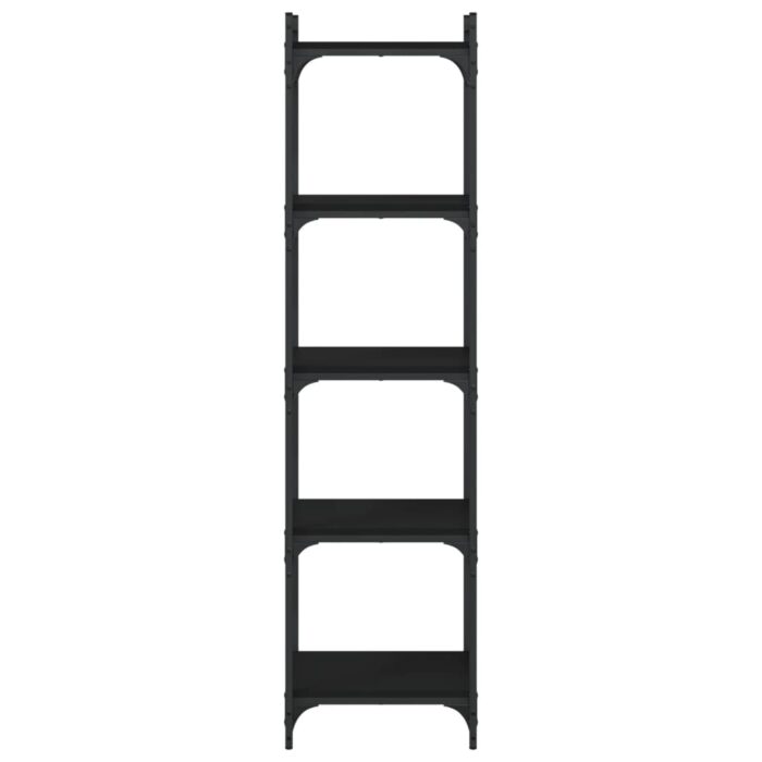 Bibliothèque 5 niveaux noir 40x30x154 cm bois d'ingénierie – Image 2