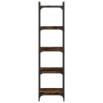 Bibliothèque 5 niveaux chêne fumé 40x30x154cm bois d'ingénierie – Image 2