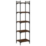 Bibliothèque 5 niveaux chêne marron 40x30x154cm bois ingénierie – Image 4